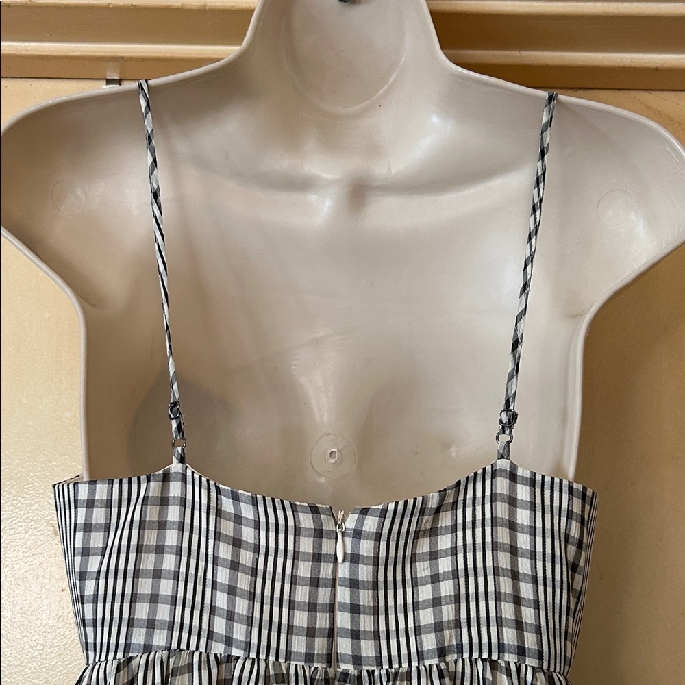 Calvin Klein Black and White Plaid Maxi Dress size 0 - Picture 6 of 11